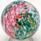 Single pontil end-of-day marble, 2¼ inches in diameter, est. $3,000-$5,000. Morphy Auctions image.