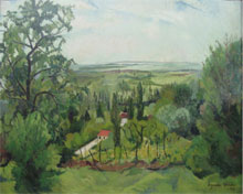 Suzanne Valadon, Paysage Ain, oil on canvas, 32 by 26 inches, $28,600 (estimate $20,000-$30,000).