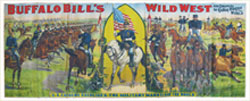 Rare circa-1900 Buffalo Bill's Wild West and Congress of Rough Riders 28-sheet billboard poster on linen. Mosby & Co. image.
