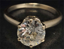 14K white gold ring with 2.06-carat diamond solitaire. Estimate $10,000-$15,000. Morphy Auctions image.