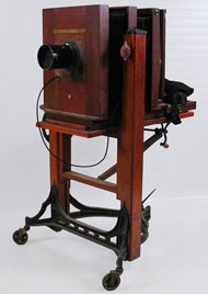 Century View camera No. 8 with Semi-Centennial No. 2 stand, circa 1910, 57 inches tall, from the studio of Alfred Cheney Johnston, estimate $800-$1,000. Nest Egg Auctions image.