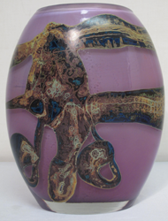 Signed Val St. Lambert art glass vase by Samuel Herman (Mexican, b. 1939-), 11 inches tall, estimate $800-$1,200. Auctions Neapolitan image.