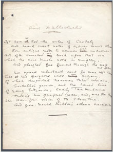 Oscar Wilde hand-written manuscript of the poem Amos Intellectualis, $17,325. Dirk Soulis Auctions image.