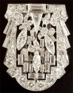 Art Deco Platinum Diamond Clip ($3,220)