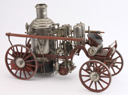 Fire pumper model, spirit fired and believed fully functional, 21 inches long, weight 32 lbs., $8,260. Noel Barrett Auctions image.