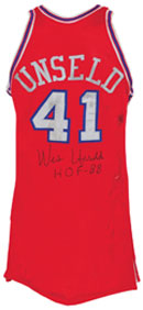 1971 Wes Unseld Eastern Conference All-Star game-used and autographed uniform, $60,000. Grey Flannel Auctions image.