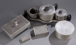 A Sept. 7 session dedicated to American and Continental pewter includes this selection of boxes estimated at $200-$300 the lot. Quinn’s Auction Galleries image.