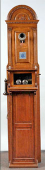 Circa-1892 Western Electric magneto wall cabinet set, est. $7,000-$10,000. Morphy Auctions image.
