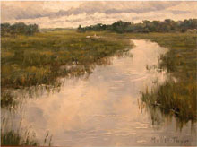 Kim Muller-Thym, 'Cloudy Creek,' oil, 9 x 12 in., estimate $1,200. Image courtesy of Salmagundi Club.