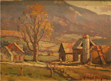 John Traynor, 'Jeffersonville, Vermont,' oil, 9 x 12 in. Image courtesy of Salmagundi Club.