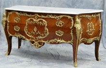 Monumental Louis XV-style kingwood bombe commode, 19th century. William H. Bunch Auctions image.
