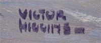 Higgins’ signature from lower left of painting