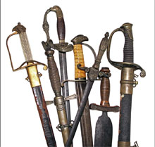 Examples from a selection of more than 40 swords. Mosby & Co. image.