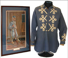Civil War 24th Louisiana Crescent Regiment battle shirt. Mosby & Co. image.