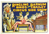 Ringling Bros. Barnum & Bailey Circus sideshow poster. Mosby & Co. image.