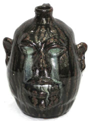 Lanier Meaders face jug, from a collection of Southern pottery. John W. Coker Auctions image.