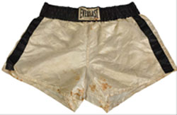 Boxing trunks worn and autographed by Muhammad Ali, est. $1,000-$2,000. Morphy Auctions image.