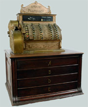 Circa-1902 National cash register Model 92, custom designed for Barton & Hoysradt department store in Columbia County, N.Y. Est. $1,000-$2,000. Nest Egg Auctions photo.