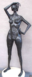 Gene Logan (Californian, 1922-1999), ‘Standing Nude Woman,’ welded metal sculpture, 70 inches tall inclusive of hydra-stone base. Est. 1,000-$2,000. Clark’s Fine Art image.