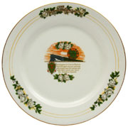 The late Roy Gay prized this beautiful plate from the Great Northern Railroad’s Sunshine Special above all other china in his vast collection. A&S image.