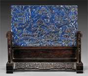 Qianlong lapis lazuli table screen, est. $35,000-$40,000. I.M. Chait image.