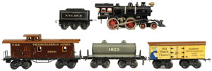 Bing O gauge freight train set, est. $600-$800. Morphy Auctions image.