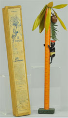 Lehmann ‘Coco’ weighted-string pull toy, German, with original box, $8,625. Bertoia Auctions image.