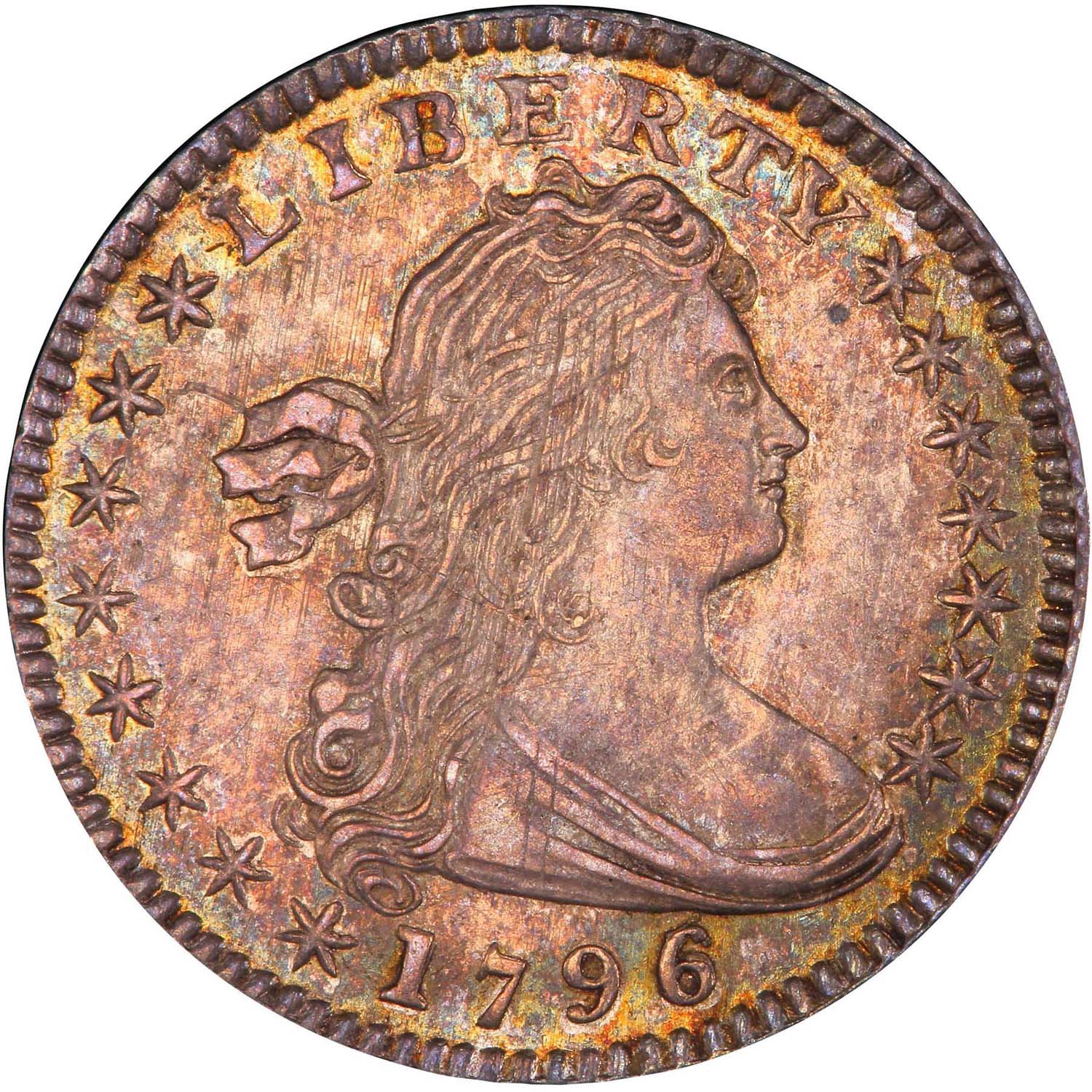 H10C 1796/5 PCGS MS64+ CAC, provenance from the Eliasberg collection, $92,000. Legend-Morphy image.