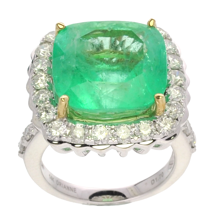 12-carat emerald and diamond ring. Government Auction image.